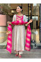 White Ethnic Motif Kurta Set with Striped Dupatta - TRT1172 | White - 3