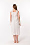 Cotton Comfortable Cut Maternity Nightgown with Breastfeeding Feature Effortt - Ecru - 3