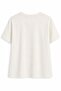 Tear-Stone Detailed Basic T-Shirt Ecru - 5