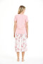 Women's Floral Patterned 100% Viscose Capri Pajama Set - 7