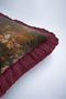 Vintage Floral Baroque Fringed Pillowcase - Artistic Floral Brown Burgundy Tassel Throw Pillow Cover - 8