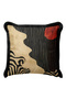 Modern Abstract Zebra Motif Fringed Pillowcase - Artistic Safari Beige Black Tassel Throw Pillow Cover - 4