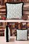 Ethnic Striped Zigzag Fringed Pillowcase - Tribal Geometric Green Black Tassel Throw Pillow Cover - 5