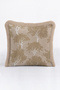 Luxury Forest Motif Gold Fringed Pillowcase - Elegant Tree-Themed Beige Cream Tassel Throw Pillow Cover - 7