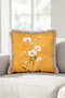 Floral Patterned Yellow Elegant Fringed Pillowcase - Botanical White Mustard Cream Tassel Throw Pillow Cover - 7