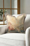 Landscape Forest Mountain Elegant Fringed Pillowcase - Misty Nature Rustic Beige Mink Tassel Throw Pillow Cover