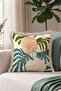 Tropical Leaf Exotic Monstera Fringed Pillowcase - Botanical Pink Mink Tassel Throw Pillow Cover - 4
