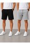 Men's Summer Sports Shorts Set of 2 Black Gray Comfortable Fit Anti-Sweat