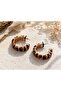 Luxury Women's Steel Enamel Patterned Hoop Earrings - 2