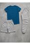 T-Shirt, Sweatpants, Shorts 3-Piece Combination, Thin Summer, Sweat-Absorbing, Women's Face Printed, Women'S/Girls' Model - 2