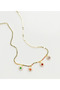 4 Flower Colorful Stone Crushed Chain Necklace - 4