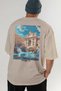 Trevi Fountain Italy Beige Oversize Country City Back Printed Unisex T-Shirt 100% Cotton Premium - 6