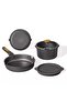 10-Piece Nonstick Cookware Set with Detachable Handle, Stackable Pots & Pans, PFOA-Free Aluminum Healthy Cooking Set with Pour Spouts, All Kitchen Stovetop Compatible, Dishwasher Safe (Black) - 8