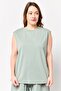 Comforts By Women 2 Pieces Sleeveless Plain Tank Top With Wide Leg Pants Set, Sage Green - 2