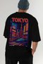 Tokyo Japan Black Oversize Country City Back Printed Unisex T-Shirt 100% Cotton Premium - 7