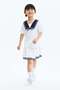 Pleated cotton twill skirt
