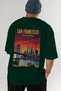 San Francisco California Green Oversize Country City Back Printed Unisex T-Shirt 100% Cotton Premium - 7