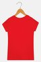 Kids Girl Crew Neck Short Sleeve Mickey Minnie Print T-Shirt, Red - 3