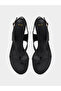 Black Plain Thong Toe Stiletto Heel Sandals - 5