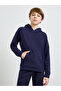 Teen Unisex Navy Blue Regular Fit Cotton Hoodie - 3