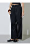 Black Wide Leg Fold Pleat Pants - 2