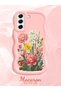 Samsung Galaxy S21 Fe Compatible Case Camera Protector Pink Silicone Couple Phone Case Floral Pattern - 2