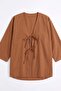Double Lace-Up Long Kimono 262353 - Cinnamon - 5