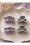 Set of 4 Latch Hair Clips Floral Women's Hair Clips Medium Size Pink Blue Set - 2