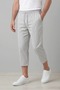 Men's Comfortable Fit 3-Piece Set Gray Capri Beige Shorts Navy Blue Trousers Linen Harem Pants Summer Casual Model - 4
