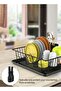 KOOKNA Dish Drying Rack, Dish Drainer, Kitchen Sink Organizer, Rustproof Stainless Steel Dish Rack with Utensil Holder, Space Saving Kitchen Storage Rack, Black - 3