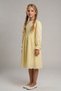 Girls' Belted Embroidered Dress, Cotton Long Sleeve Midi Length Dress, Ages 5-12