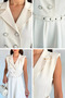 Stone Women's Double Breasted Collar Four Button Dress - 2