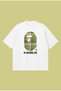 Green Plaid Bape Printed Oversize Boxy Cut Unisex 100% Cotton Tshirt |   Streetwear