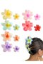 12 Pack Plumeria Hair Clips for Women & Girls, Large & Small Flower Claw Clips for Thick & Thin Hair, Strong Hold Non-slip Claw Clips, Cute Beach & Holiday Hair Accessories