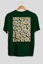 Daisy Emoji Oversize Back Printed Green T-Shirt Unisex %100 Cotton Premium Design Streetwear