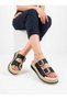 Home Outdoor Bright Shiny Leather Double Buckle 6cm High Sole Daily Sports Women's Slippers - 3