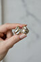 Modern Wavy Design Gray and Yellow Tone Bijoux Earrings - 4