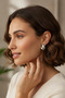 Modern Wavy Design Gray and Yellow Tone Bijoux Earrings - 7
