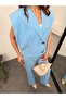 Women's Sleeveless Double-Breasted Blazer Vest Pants Set - 3
