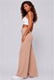 Women's Casual Palazzo Trousers Wrinkled Fabric Elastic Waist Wide Leg 106 cm - 3