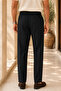 Men's Black Linen Look Relaxed Fit Summer Trousers - 4