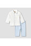 Cotton Collared Long Sleeves Pyjama Set with Hot Air Balloon Embroidery - 2