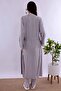 Adjustable Waist Elastic Long Robe Maternity Pajama Set Effortt - Gray - 5