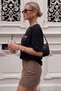 Women's Oversize T-Shirt Coffee Muse Printed Black – Crew Neck, Comfortable Fit, 100% Cotton - 6