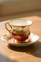 Isabel Red 6-Piece Porcelain Coffee Cup Set for 2 People with Tray - 90 ml - 2