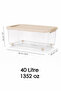 2-Piece 40Lt Large Size Storage Box - Lockable Lid Elora Multi-Purpose Organizer Beige - 5