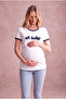 Maternity White Cotton Crew Neck Short Sleeve Printed T-Shirt Ophelia
