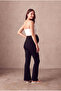 Maternity Black Viscose High Waist Spanish Flare Pants with V Stitching Detail and Panel Top Nancy - 2