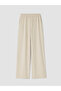 Beige Elastic Waist Women's Trousers - 6