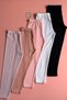 Cotton |   5-Piece Set of Pink, Powder Pink, Black, White, and Lilac Colored Breathable Girls' Long Leggings - 5